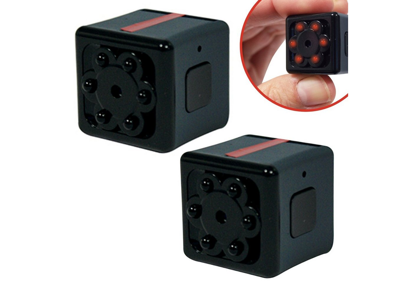 Starlyf Überwachungskamera Security Cam (Außenbereich, Innenbereich, Spar Set 1er oder 2er Pack, 2-tlg., Mini Kamera, Sport Cam, Body Cam, Mini Cam mit Bewegungsmelder, Nachtsicht) von Starlyf