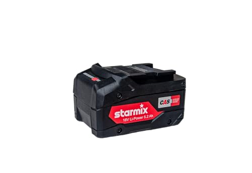 Starmix Akkupack 18v 5.2 Ah Li-Power, CAS-Akku mit vielen Top Marken geräteübergreifend kompatibel, Akku für Nass-Trockensauger, Staubsauger & Elektrowerkzeug der CAS-Partner von Starmix
