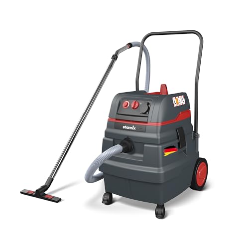 Starmix ISC L-1650 Top – Industriesauger Staubklasse L mit Gerätesteckdose & automatischer Filterreinigung – Nass-/Trockensauger mit 50 L Behälter, 1600 W, inkl. 5m Schlauch & Edelstahl-Zubehörset von Starmix