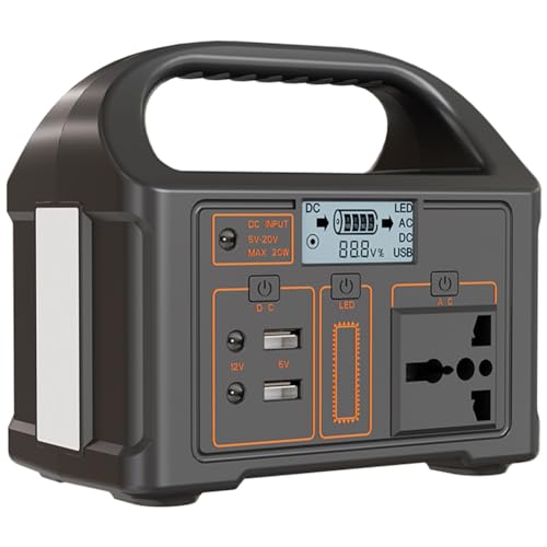 Starnearby 100W Tragbare Powerstation, 76.8Wh Solar Generator mit AC/USB Ausgabe, 24000mAh Generatoren & Mobile Stromversorgung mit LED-Licht für Camping, Outdoors, Notfall von Starnearby