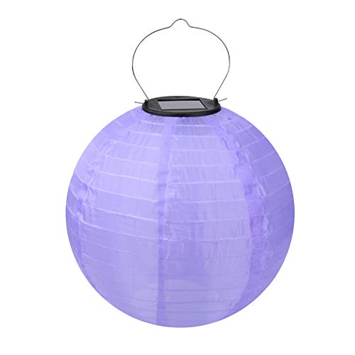 Starnearby 12 inch Solarlaterne Hängende Garten Wetterfeste Lampion, Außen Wasserdicht LED Solar Farbe Laterne Für Outdoor Hochzeit, Fest Dekoration 30CM(Lila) von Starnearby