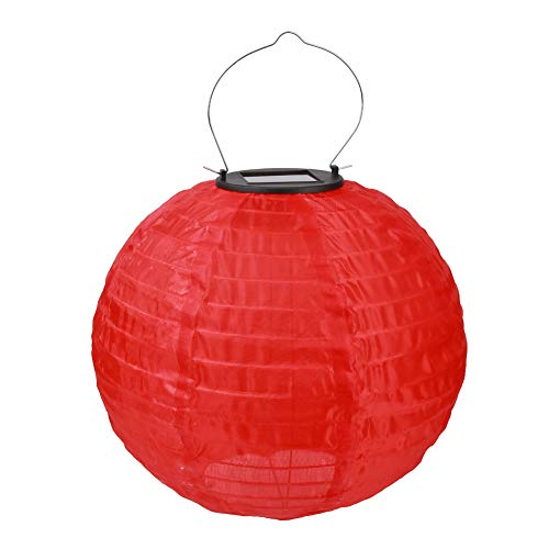 Starnearby 12 inch Solarlaterne Hängende Garten Wetterfeste Lampion, Außen Wasserdicht LED Solar Farbe Laterne Für Outdoor Hochzeit, Fest Dekoration 30CM(Rot) von Starnearby