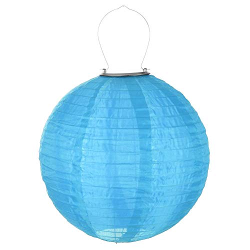 Starnearby 12 inch Solarlaterne Hängende Garten Wetterfeste Lampion,Kaltweiss Licht Außen Wasserdicht LED Solar Farbe Laterne Für Outdoor Hochzeit, Fest Dekoration 30CM(Blau) von Starnearby