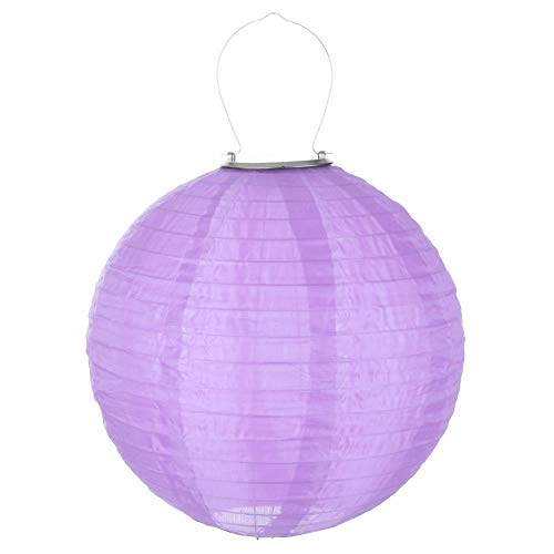 Starnearby 12 inch Solarlaterne Hängende Garten Wetterfeste Lampion,Kaltweiss Licht Außen Wasserdicht LED Solar Farbe Laterne Für Outdoor Hochzeit, Fest Dekoration 30CM(Lila) von Starnearby