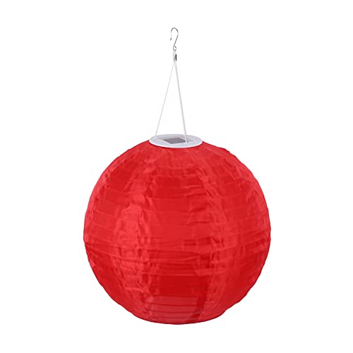 Starnearby 12 inch Solarlaterne Hängende Garten Wetterfeste Lampion, Warmweiss Licht Außen Wasserdicht LED Solar Farbe Laterne Für Outdoor Hochzeit, Fest Dekoration Warmweiss 30CM(Rot) von Starnearby