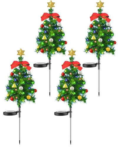 Starnearby 2 Stück 45 cm LED Solar Weihnachtsbaum Gartenleuchten, LED Outdoor Weihnachtsbaum Dekorative Lichter, IP65 Wasserdicht Weihnachtsbeleuchtung Außen für Weg, Pathway, Rasen, Garten(2 Satz) von Starnearby