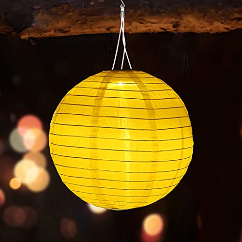 Starnearby 8 inch Solarlaterne Hängende Garten Wetterfeste Lampion, Außen Wasserdicht LED Solar Laterne Für Outdoor Hochzeit, Fest Dekoration 20CM(Gelb) von Starnearby