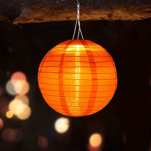 Starnearby 8 inch Solarlaterne Hängende Garten Wetterfeste Lampion, Außen Wasserdicht LED Solar Laterne Für Outdoor Hochzeit, Fest Dekoration 20CM(Orange) von Starnearby