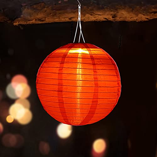 Starnearby 8 inch Solarlaterne Hängende Garten Wetterfeste Lampion, Außen Wasserdicht LED Solar Laterne Für Outdoor Hochzeit, Fest Dekoration 20CM(Rot) von Starnearby