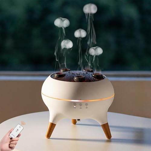 Starnearby Aroma Diffuser Quallen Lampe mit 7 Farben LED Licht, 250mL Dynamic Jellyfish Diffuser für Ätherische Öle, Quallen Luftbefeuchter Humidifier für Schlafzimmer, Büro, Spa (Weiß) von Starnearby