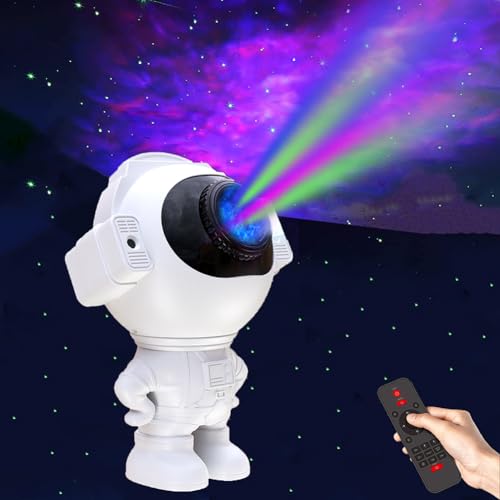 Starnearby Astronaut Sternenhimmel Projektor, LED Galaxy Nachtlicht mit Fernbedienung 360° Drehen 8 Modi Sternenprojektor für Kinder und Erwachsene, Sternenlicht Projector für Schlafzimmer und Decke von Starnearby