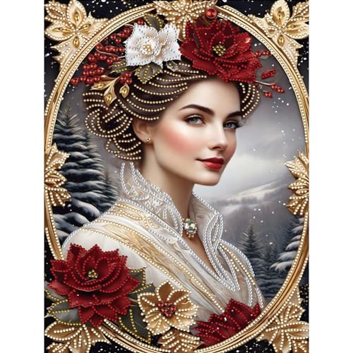 Starnearby DIY Diamond Painting Edle Dame Diamant Painting Frau Bilder Erwachsene 5D Diamond Painting Set Speziel Geformte Diamant Malerei Für Anfänger Zuhause Deko Wanddekoration 30 * 40cm (P) von Starnearby