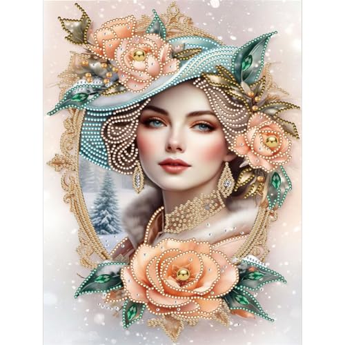 Starnearby DIY Diamond Painting Edle Dame Diamant Painting Frau Bilder Erwachsene 5D Diamond Painting Set Speziel Geformte Diamant Malerei Für Anfänger Zuhause Deko Wanddekoration 30 * 40cm (Q) von Starnearby