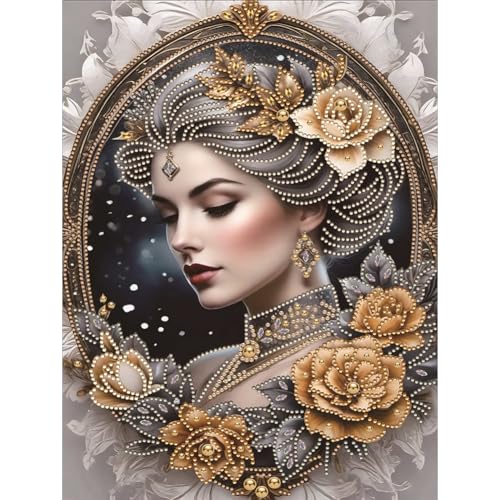 Starnearby DIY Diamond Painting Edle Dame Diamant Painting Frau Bilder Erwachsene 5D Diamond Painting Set Speziel Geformte Diamant Malerei Für Anfänger Zuhause Deko Wanddekoration 30 * 40cm (X) von Starnearby