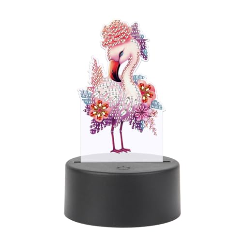 Starnearby DIY Diamond Painting Flamingo Deko, 5D Diamant Painting Kreative Nachtlicht Bastelset Diamantmalerei Kunst Set, Ornamente Geschenke für Mädchen (Flamingos) von Starnearby