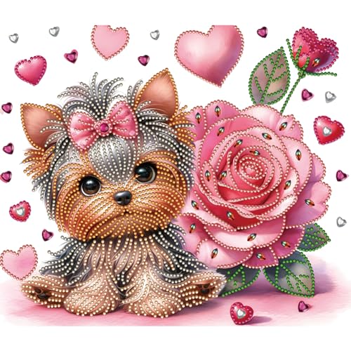 Starnearby DIY Diamond Painting Hund Diamant Painting Bilder Erwachsene Yorkshire Terrier Diamond Painting Set Speziel Geformte Diamant Malerei Für Anfänger Zuhause Deko Wanddekoration 35 * 30cm von Starnearby