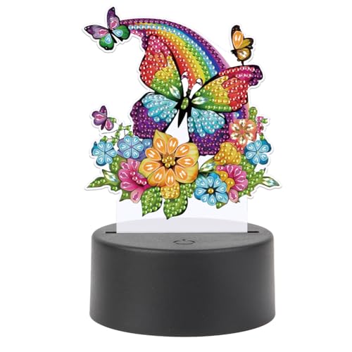 Starnearby DIY Diamond Painting Schmetterling Deko, 5D Diamant Painting Kreative Nachtlicht Bastelset Diamantmalerei Kunst Set, Ornamente Geschenke für Mädchen (Schmetterling A) von Starnearby