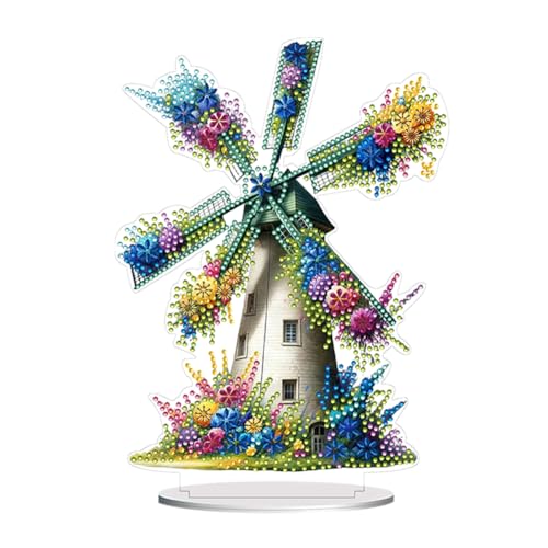 Starnearby DIY Diamond Painting Tisch Deko, 5D Diamant Painting Blumen und Windmühle Ornamente, Diamant Malerei Stehend Kunst Set, Festliches Geschenk Hausgeschenk Starnearby DIY Diamond Painting Tisch Deko, 5D Diamant Painting Blumen und Windmühle Ornamente, Diamant Malerei Stehend Kunst Set, Festliches Geschenk Hausgeschenk von Starnearby