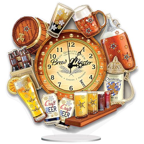 Starnearby DIY Diamond Painting Uhr Deko, 5D Diamant Painting Tisch Deko Mit Uhrfunktion, Diamant Malerei Kunst Set Ornamente, Zuhause Deko Muttertagsgeschenk Geschenke für Frauen von Starnearby