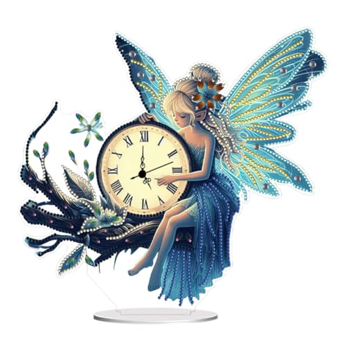 Starnearby DIY Diamond Painting Uhr Deko, 5D Diamant Painting Tisch Deko Mit Uhrfunktion, Diamant Malerei Kunst Set Ornamente, Zuhause Deko Muttertagsgeschenk Geschenke für Frauen von Starnearby
