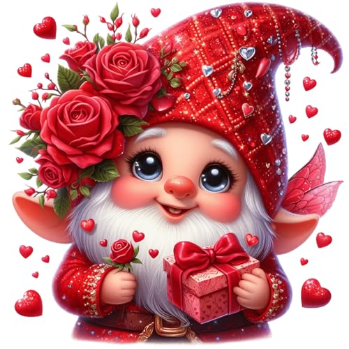 Starnearby DIY Diamond Painting Zwerge, Diamant Painting Bilder Erwachsene, Diamond Painting Gnome Set für Anfänger, Frauen Geschenk für Valentinstag, Zuhause Deko Wanddekoration 30x30cm von Starnearby