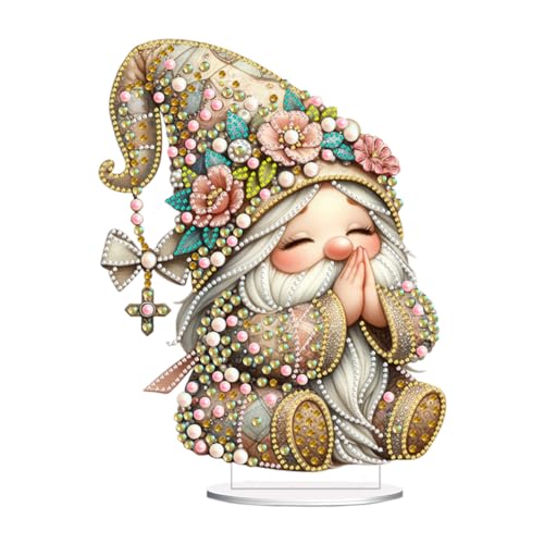 Starnearby DIY Diamond Painting Zwerge Deko, 5D Diamant Painting Tisch Deko Einseitig, Gnome Diamant Malerei Kunst Set Ornamente, Zuhause Deko Valentinstag Geschenke für Frauen von Starnearby