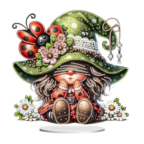 Starnearby DIY Diamond Painting Zwerge Deko, Doppelseitig 5D Diamant Painting Tisch Deko, Gnome Diamant Malerei Kunst Set Ornamente, Zuhause Deko Geschenke für Frauen von Starnearby