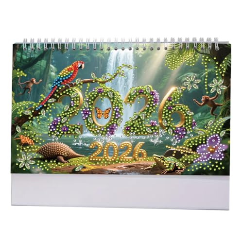 Starnearby Diamond Painting Kalender 2026 Tischkalender Diamantmalerei Malen Nach Zahlen Kalender 2026 Monats Flip Schreibtisch Diamond Painting Weihnachten Erwachsene Basteln Geschenk von Starnearby