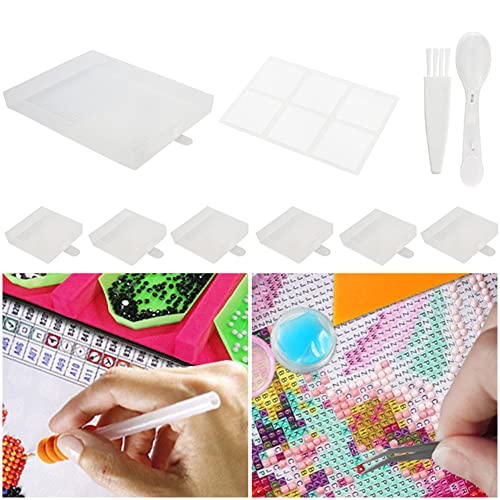 Starnearby Diamond Painting Tablett, Diamond Painting Schiffchen mit Deckel,Diamant Malerei Tray Diamant Malerei Aufbewahrungsbehälter für Strass Zubehör(Durchsichtig) von Starnearby