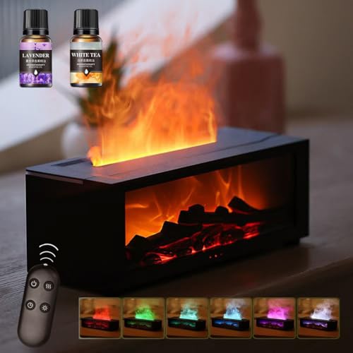 Starnearby LED Kamin Flammen Aroma Diffuser Diffuser Kamin mit 7 Farben Licht und Timer Ember Diffuser 150ml Luftbefeuchter Wasserdampf Kamin Flame Humidifier Kamin Diffusor (Schwarz+2*ätherisches Öl) Starnearby LED Kamin Flammen Aroma Diffuser Diffuser Kamin mit 7 Farben Licht und Timer Ember Diffuser 150ml Luftbefeuchter Wasserdampf Kamin Flame Humidifier Kamin Diffusor (Schwarz+2*ätherisches Öl) von Starnearby