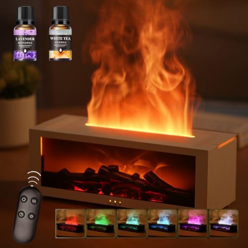 Starnearby LED Kamin Flammen Aroma Diffuser Diffuser Kamin mit 7 Farben Licht und Timer Ember Diffuser 150ml Luftbefeuchter Wasserdampf Kamin Flame Humidifier Kamin Diffusor (Weiß+2*ätherisches Öl) Starnearby LED Kamin Flammen Aroma Diffuser Diffuser Kamin mit 7 Farben Licht und Timer Ember Diffuser 150ml Luftbefeuchter Wasserdampf Kamin Flame Humidifier Kamin Diffusor (Weiß+2*ätherisches Öl) von Starnearby