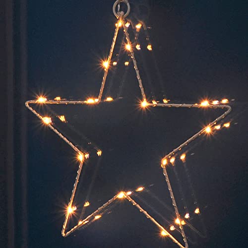 Starnearby LED Sterne Weihnachtsbeleuchtung, Weihnachtsdeko Fenster Innen/Aussen, Batteriebetriebene Lichterkette Weihnachten, 8 Modi LED Weihnachtsstern Deko für Fenster, Balkon, Party(Warmweiß) von Starnearby