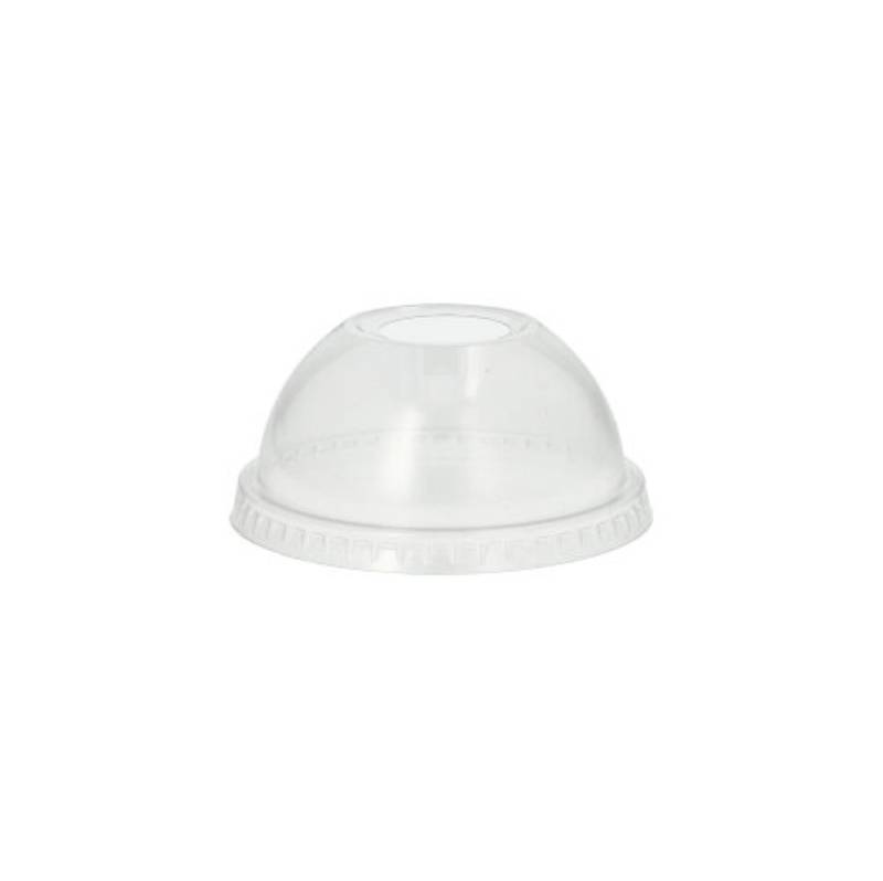 Starpak Becher 50 Dom-Deckel "Hurricane",PET rund Ø,8cm · 3,8cm glasklar mit Lochung von Starpak