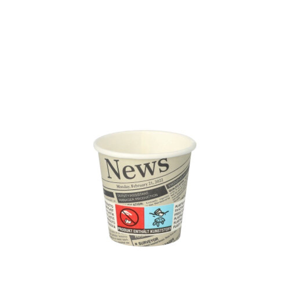 Starpak Becher 50 Trinkbecher, Pappe "To Go" 5 cl Ø 5 cm · 5 cm "Newsprint" von Starpak