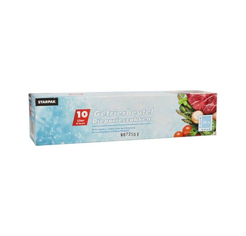 Starpak Gefrierbeutel 24 Gefrierbeutel, LLDPE 10 l 60cm x 40cm transparent in Faltschachtel von Starpak