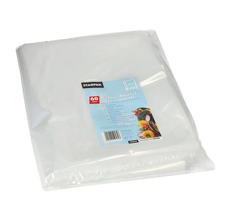 Starpak Gefrierbeutel 50 Gefrierbeutel, LDPE 60 l 90 cm x 50 cm transparent von Starpak