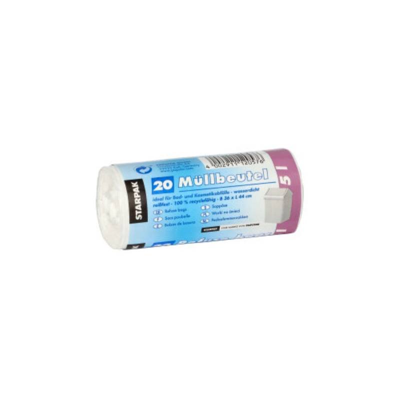 Starpak Müllbeutel 20 Müllbeutel, LDPE 5 l 44 cm x 36 cm weiss von Starpak