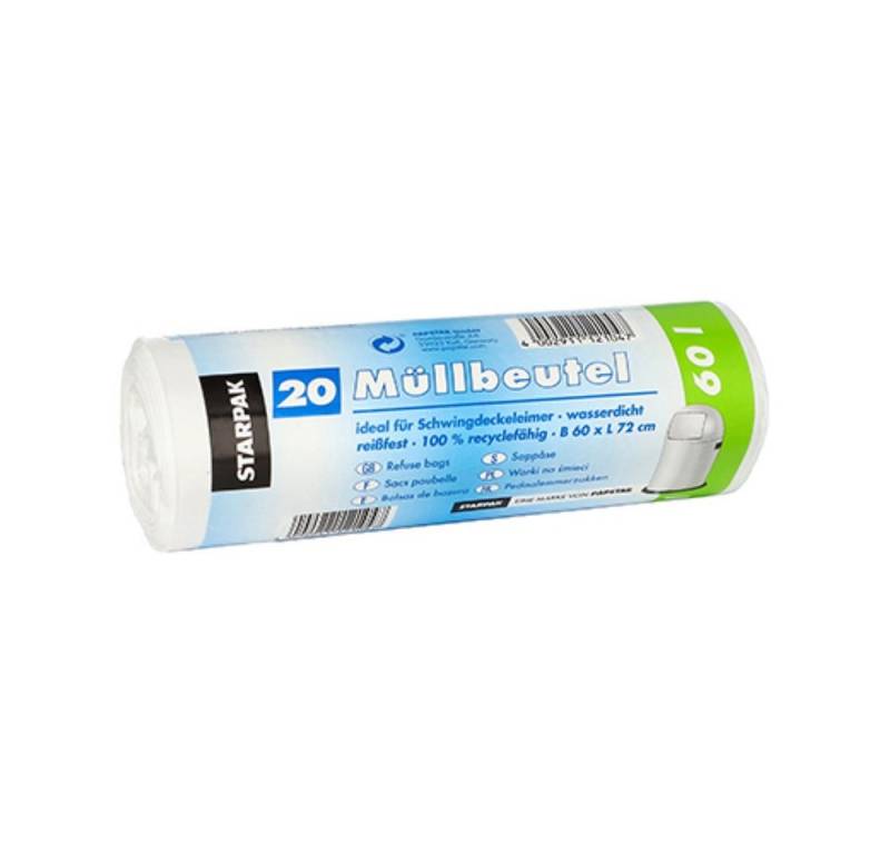 Starpak Müllbeutel 20 Müllbeutel, LDPE 60 l 72 cm x 60 cm weiss Starpak Müllbeutel 20 Müllbeutel, LDPE 60 l 72 cm x 60 cm weiss von Starpak