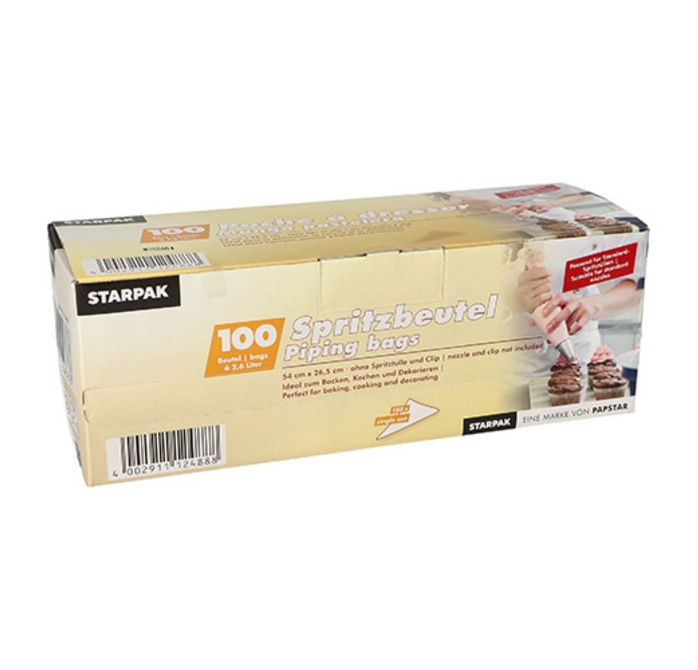 Starpak Spritzbeutel 100 Spritzbeutel 2,6 l 54 cm x 26,5 cm transparent von Starpak