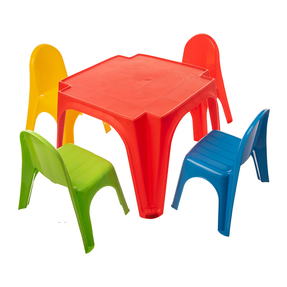 Starplast Kinder Möbelset Tisch mit 4 Stühlen von Starplast