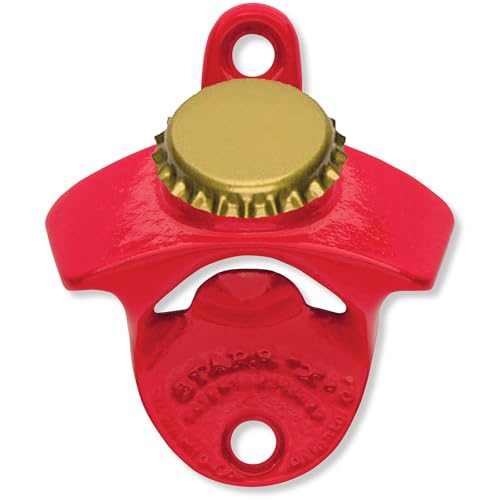 STARR X Wandflaschenöffner mit Magnet für Kronkorken vom Lieblingsbier, Rot von Starr X