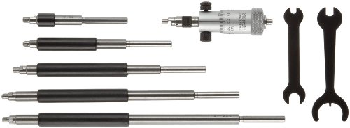 Starrett 124 MA solid-rod Vernier Innen Mikrometer (Set, 50–200 mm Range, 0.01 mm Graduation, -0.003 "Genauigkeit, ohne Fall von Starrett