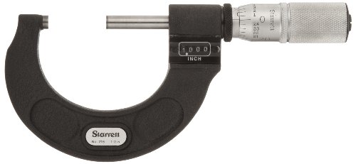 Starrett 216XFL-1 Digitales Außenmessschraube, Reibungskausche, Kontermutter, Hartmetallflächen, 0-2,5 cm Bereich, 0,0000000000000000000000000000000000000000 von Starrett