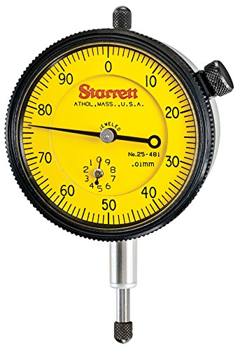 Starrett 25-481J-8 Zifferblattanzeige, Bereich: 10,0 mm, Zifferblatt: 0-100 von Starrett