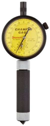 Starrett 683M-1Z Innenfasen-Messgerät mit gelbem Zifferblatt, 0-90 Grad Winkel, 0-9,5 mm Reichweite von Starrett