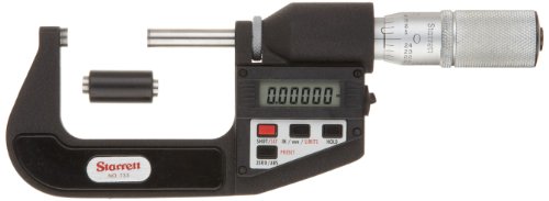 Starrett 733XFLZ-19 LCD-Außenmikrometer, Reibungs-Fingerhut, Kontermutter, Hartmetallflächen, 45,7–48,3 cm Reichweite, 0,0000000000000000000000000000000000000000000000000000 von Starrett