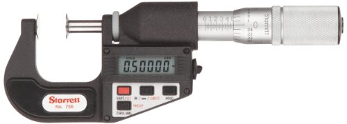 Starrett 756 fl-1 LCD BD75), Reibung Fingerhut, Kontermutter, 0–2,5 cm Reihe, 0 cm Graduation von Starrett