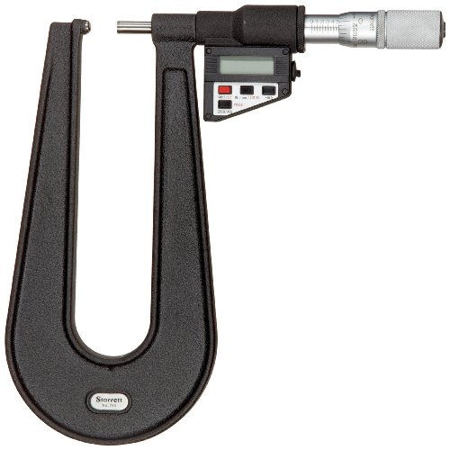 Starrett 764AXFL Mikrometer für LCD-Blechmetall, Reibungskaum, Sicherungsmutter, Hartmetallflächen, 0-2,5 cm Reichweite, 0,00005 cm Graduation, runder Ambos, ohne Koffer von Starrett