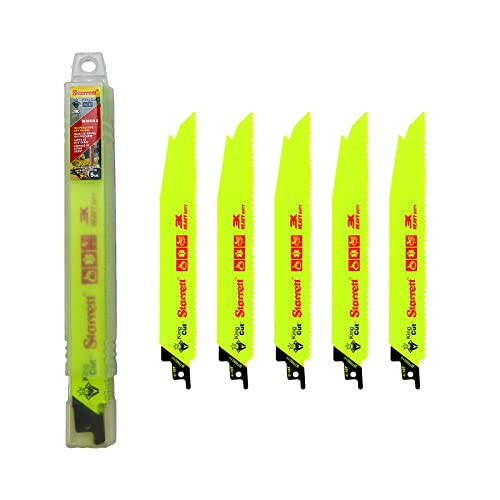 Starrett Bi-Metall-Säbelsägeblatt - 5 Stück BTR8610-5 King-Cut 200 mm/8" Zoll 6-10TPI Unified Shank Heavy Duty Cutting - Kompatibel mit Bosch, Dewalt, Makita und vielen anderen Starrett Bi-Metall-Säbelsägeblatt - 5 Stück BTR8610-5 King-Cut 200 mm/8" Zoll 6-10TPI Unified Shank Heavy Duty Cutting - Kompatibel mit Bosch, Dewalt, Makita und vielen anderen von Starrett