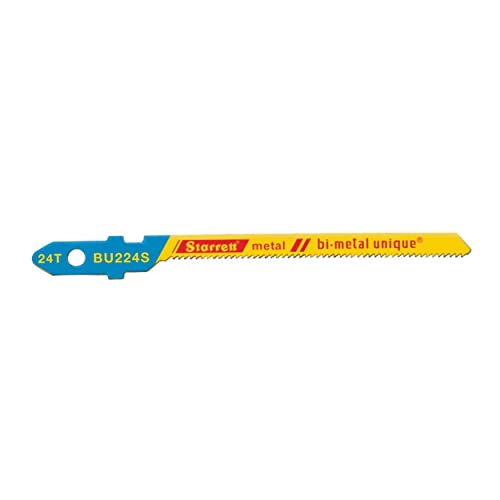 Starrett Metall-Stichsägeblätter - 5er-Pack BU224S Einheitlicher Schaft 24 Zähne pro Zoll Bi-Metall Einzigartiger Sägeblattsatz für Schneckenschnitte von Starrett
